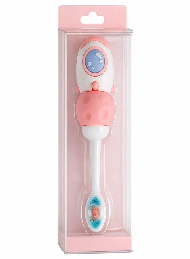 SMILE BABY 3D Cartoon Handle Soft Bristles Toothbrush for Children's with Travel Case 2 To 7 Years (ROKET PINK) - Image 4